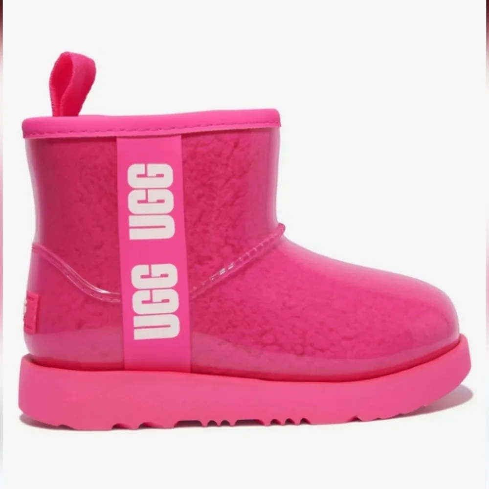 UGG Classic Clear Vinyl Mini Kids Youth Ankle Booties